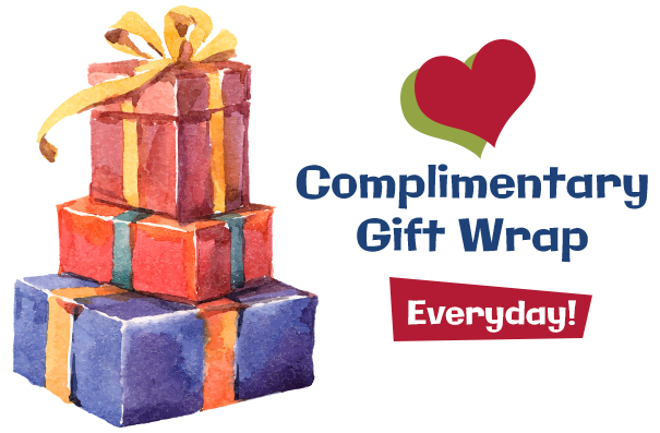 Free Complimentary gift wrap services at Geppettos Toys